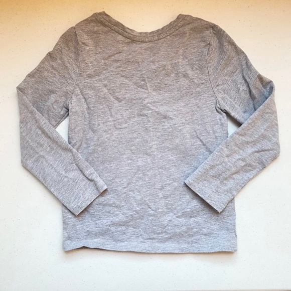 Cat & Jack Girls T-Shirt Sz 4T Gray Glitter Purple Unicorn Long Sleeve Crew Neck - Picture 3 of 8